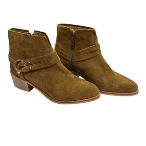 Crevo Aviva Leather Chestnut Western Stacked Heel Bootie Women’s Sz 7